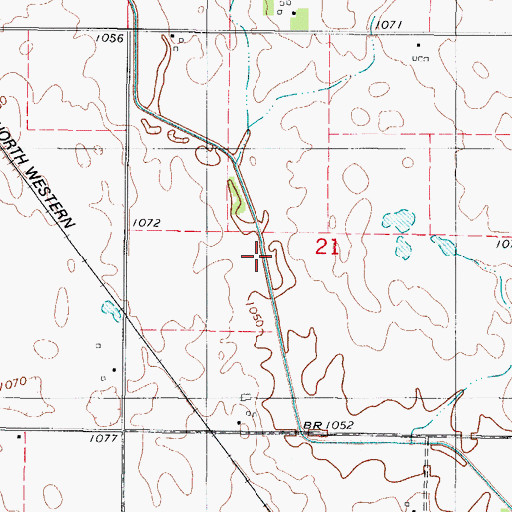 Topographic Map of Ditch Number 71, IA