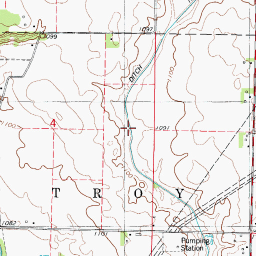 Topographic Map of Ditch Number 94, IA