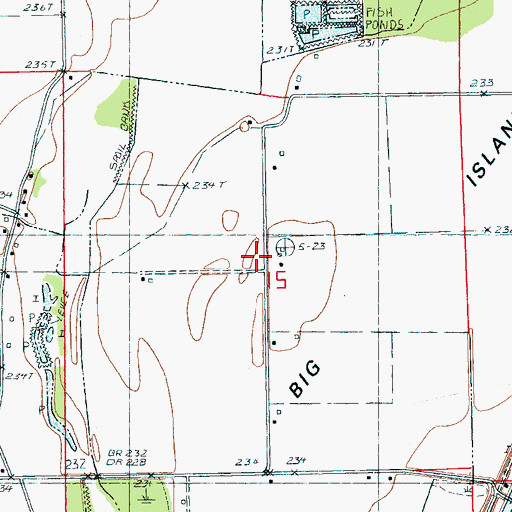 Topographic Map of Big Island, AR