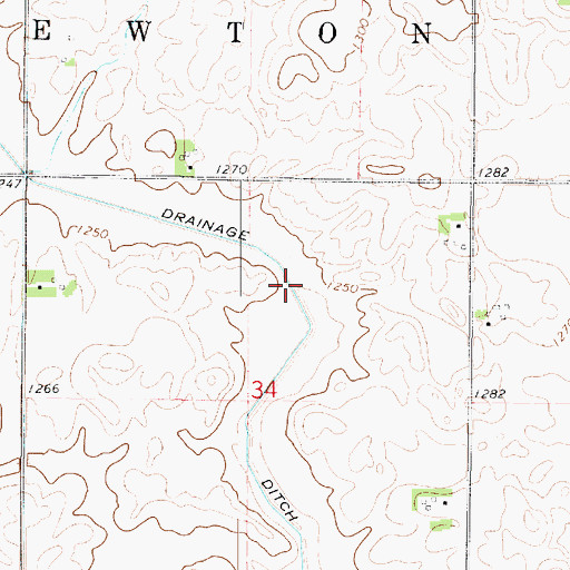 Topographic Map of Drainage Ditch Number 11, IA
