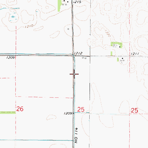 Topographic Map of Drainage Ditch Number 114, IA