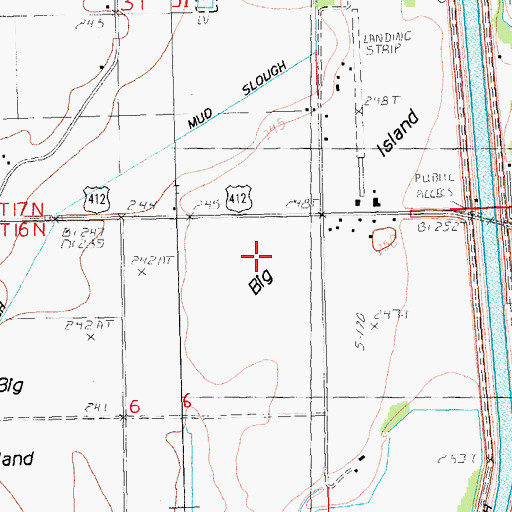Topographic Map of Big Island, AR