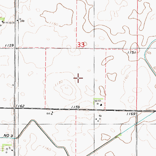 Topographic Map of Drainage Ditch Number 3, IA