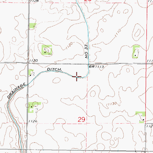 Topographic Map of Drainage Ditch Number 33, IA