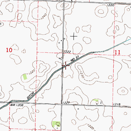 Topographic Map of Drainage Ditch Number 37, IA