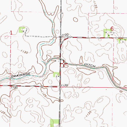 Topographic Map of Drainage Ditch Number 4, IA