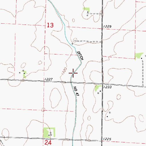 Topographic Map of Drainage Ditch Number 47, IA