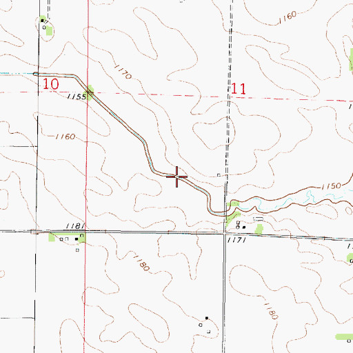 Topographic Map of Drainage Ditch Number 63, IA