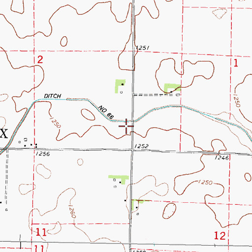 Topographic Map of Drainage Ditch Number 66, IA