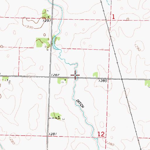 Topographic Map of Drainage Ditch Number 67, IA