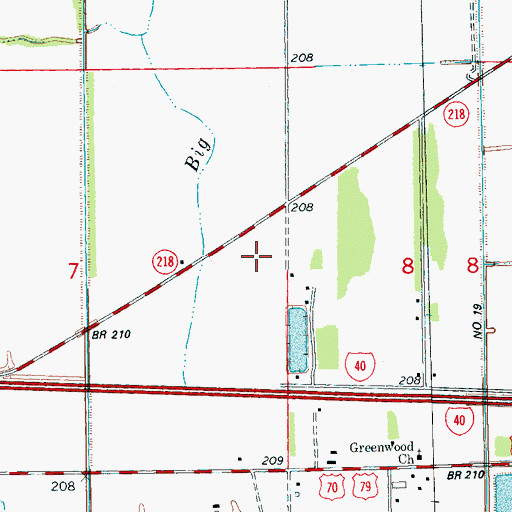 Topographic Map of Big Lake, AR