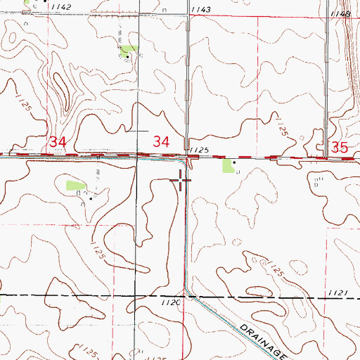 Topographic Map of Drainage Ditch Number 8, IA