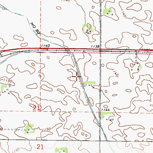 Topographic Map of Drainage Ditch Number 80, IA
