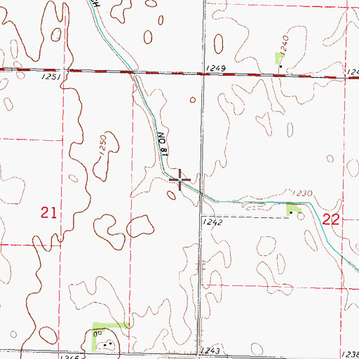 Topographic Map of Drainage Ditch Number 81, IA