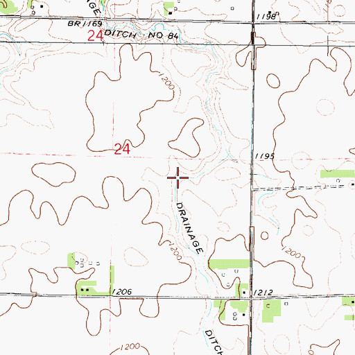 Topographic Map of Drainage Ditch Number 84, IA
