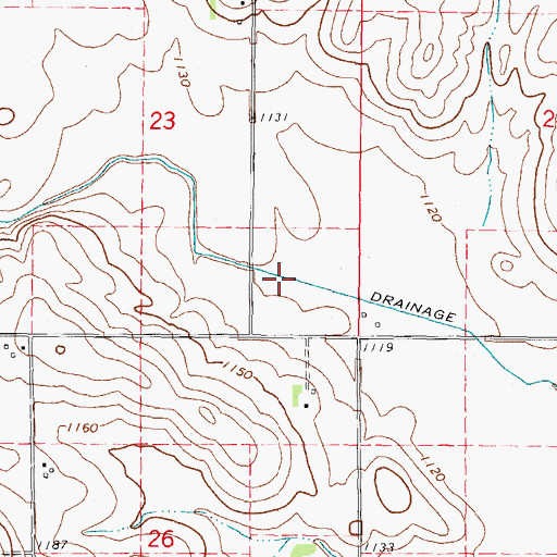 Topographic Map of Drainage Ditch Number 9-13, IA