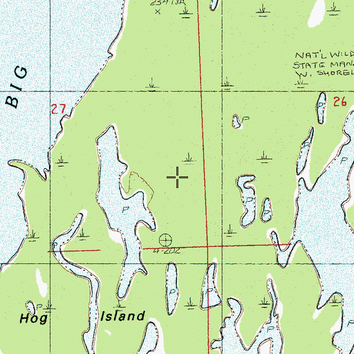Topographic Map of Big Lake, AR