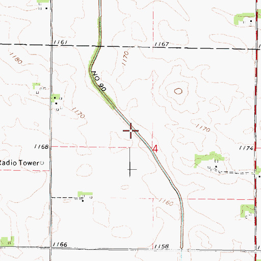 Topographic Map of Drainage Ditch Number 90, IA
