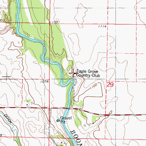 Topographic Map of Eagle Grove Country Club, IA