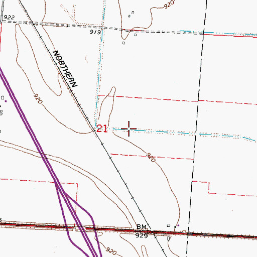 Topographic Map of Cresaps Lateral Number 7, IA