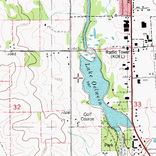 Topographic Map of Foursome Country Club, IA