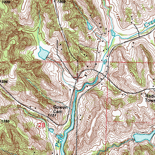 Topographic Map of Gowen School Number 1, IA