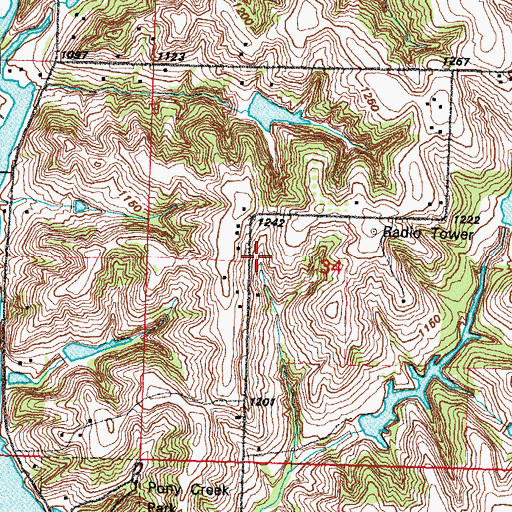 Topographic Map of Gowen School Number 3, IA