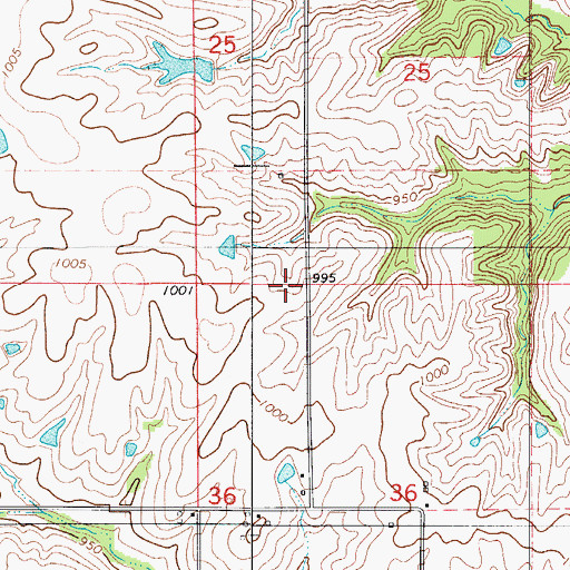 Topographic Map of Hayes School Number 5, IA