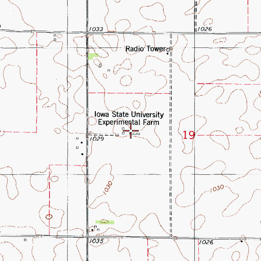 Topographic Map of Iowa State Univ Experimental Farm Number 1, IA