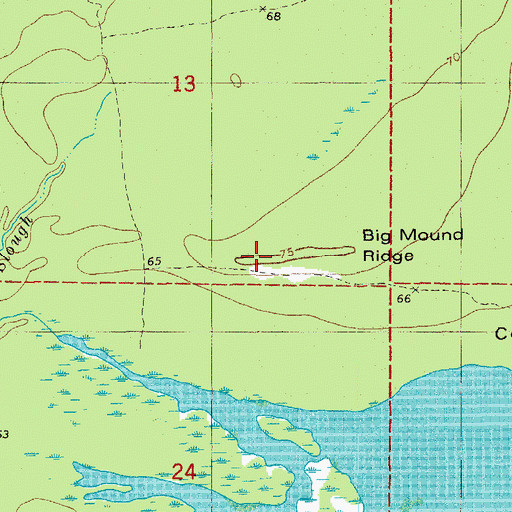 Topographic Map of Big Mound Ridge, AR