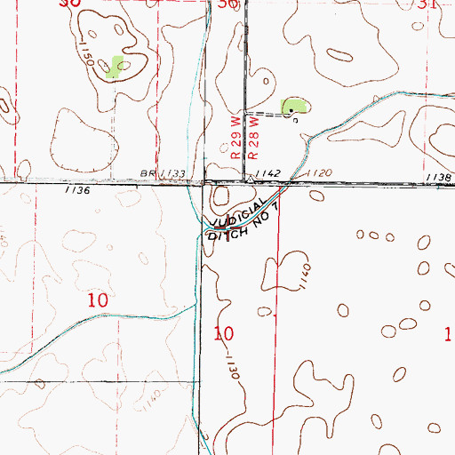 Topographic Map of Judicial Ditch Number 7, IA