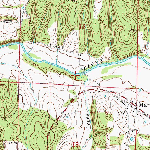 Topographic Map of Big Onion Creek, AR