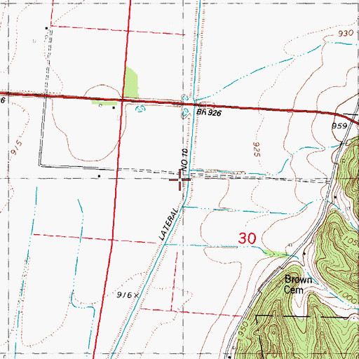 Topographic Map of Lateral Number 10, IA