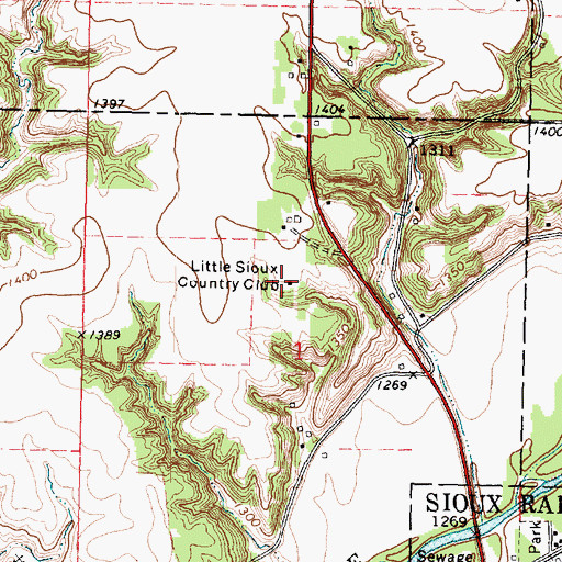 Topographic Map of Little Sioux Country Club, IA