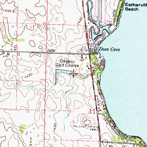 Topographic Map of Okoboji Golf Course, IA