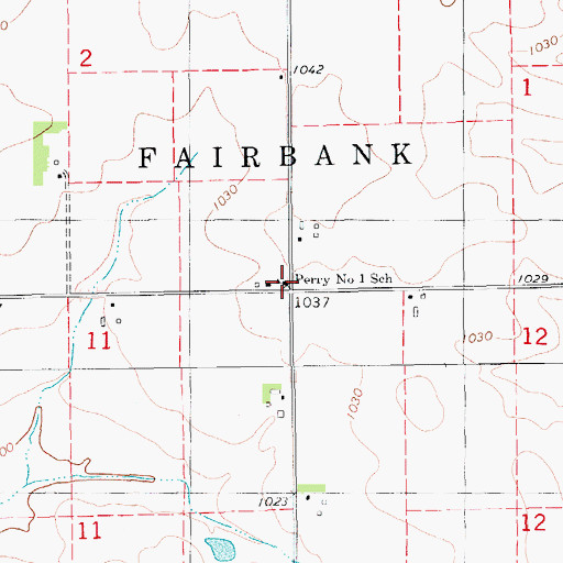 Topographic Map of Rural Elementary School Number 1, IA