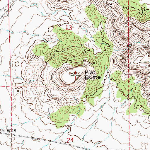 Topographic Map of Flat Butte, AZ