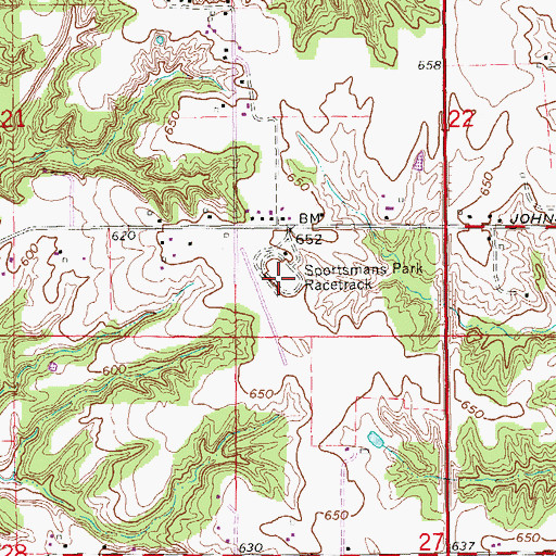 Topographic Map of Sportsman Park Racetrack, IA