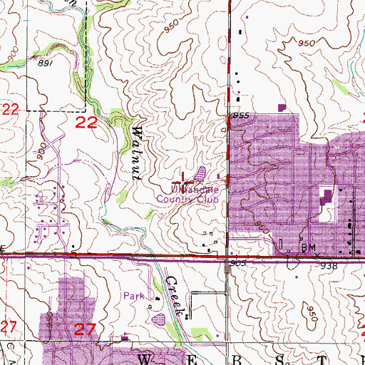 Topographic Map of Urbandale Country Club, IA