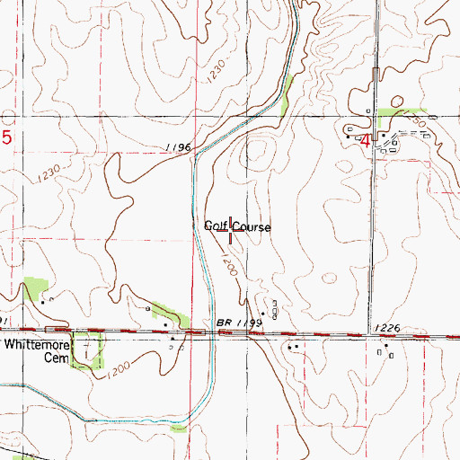 Topographic Map of Whittemore Golf Course (historical), IA