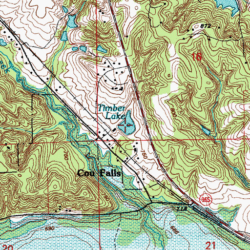 Topographic Map of Timber Lake, IA