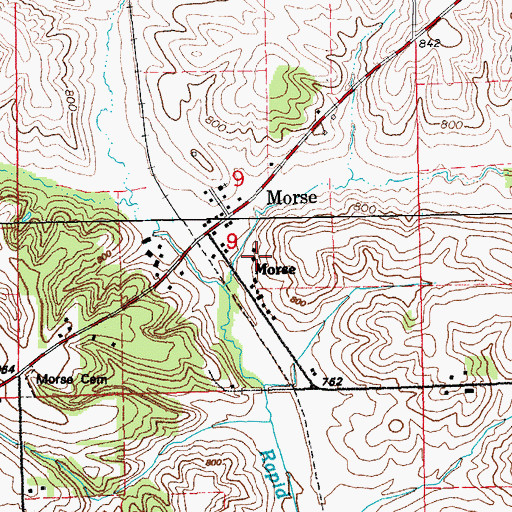 Topographic Map of Morse Community Building, IA