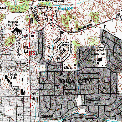 Topographic Map of Pheasant Hill Park, IA