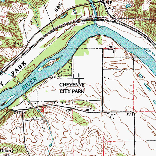 Topographic Map of Cheyenne City Park, IA