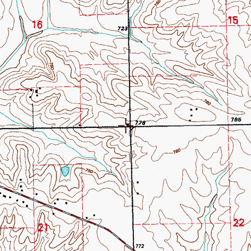 Topographic Map of Center School, IA