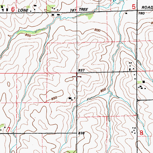 Topographic Map of Lincoln Church (historical), IA