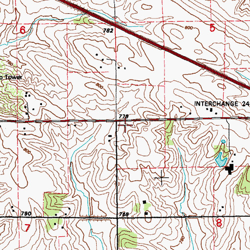 Topographic Map of Railroad School, IA