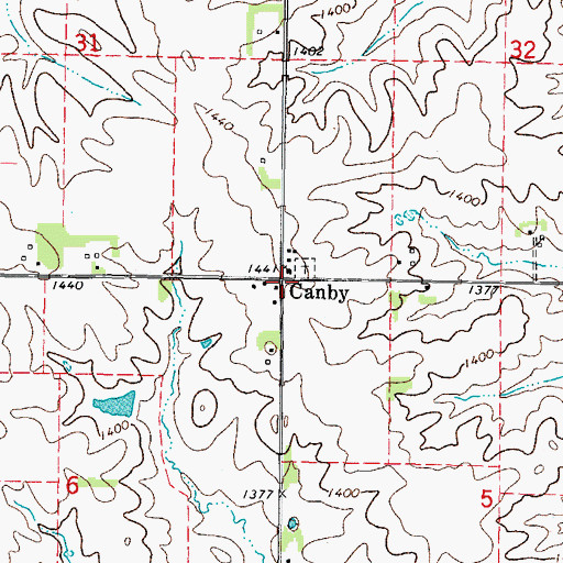 Topographic Map of Canby, IA