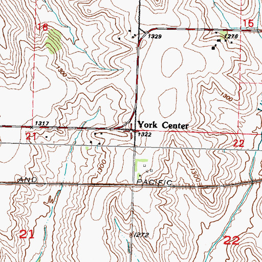 Topographic Map of York Center, IA