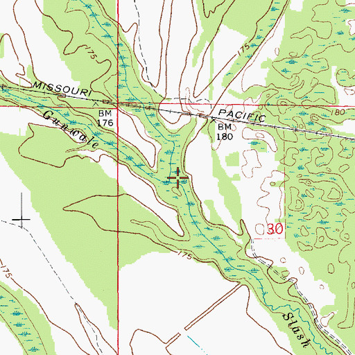 Topographic Map of Big Slash, AR